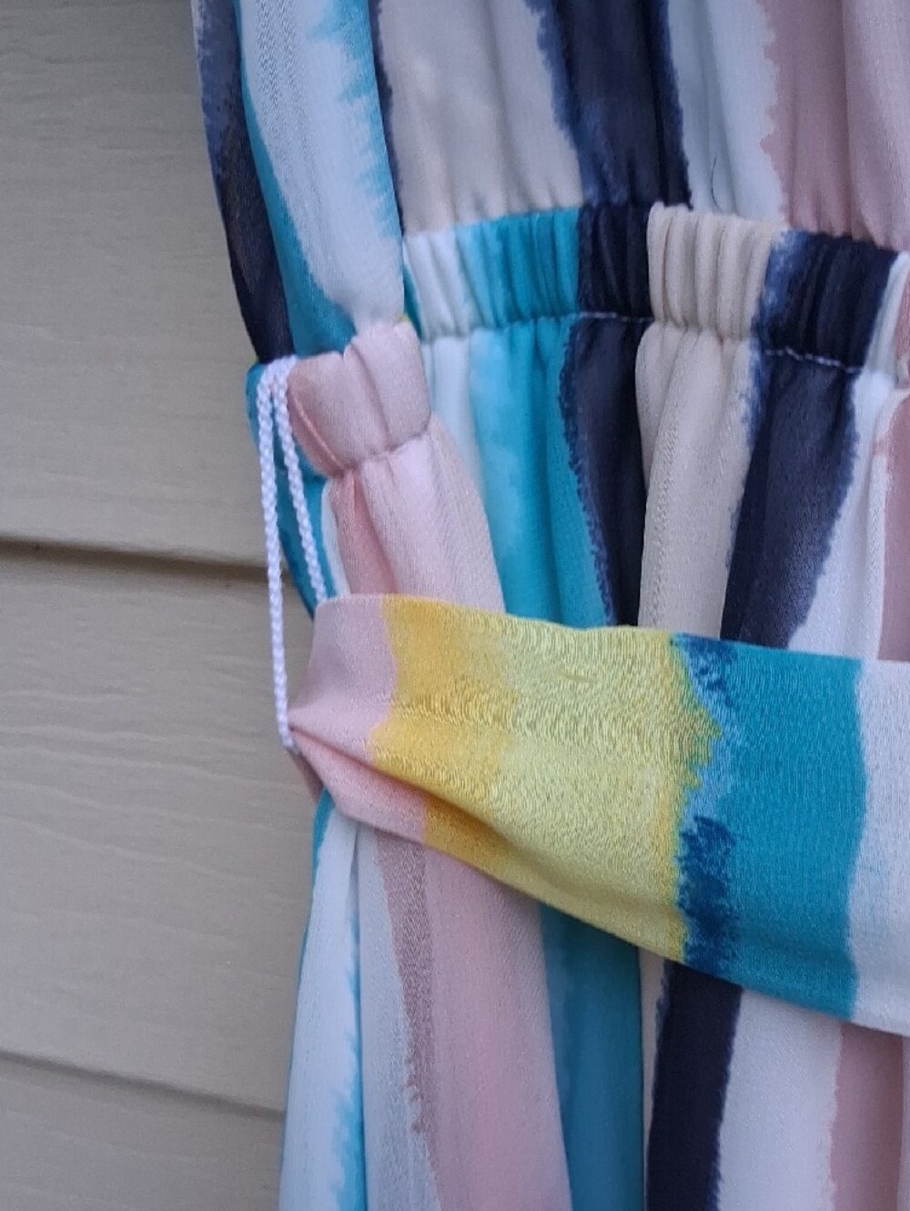 Lane Bryant Multicolor Pastel Striped‎ Wrap Midi Dress - Picture 11 of 15